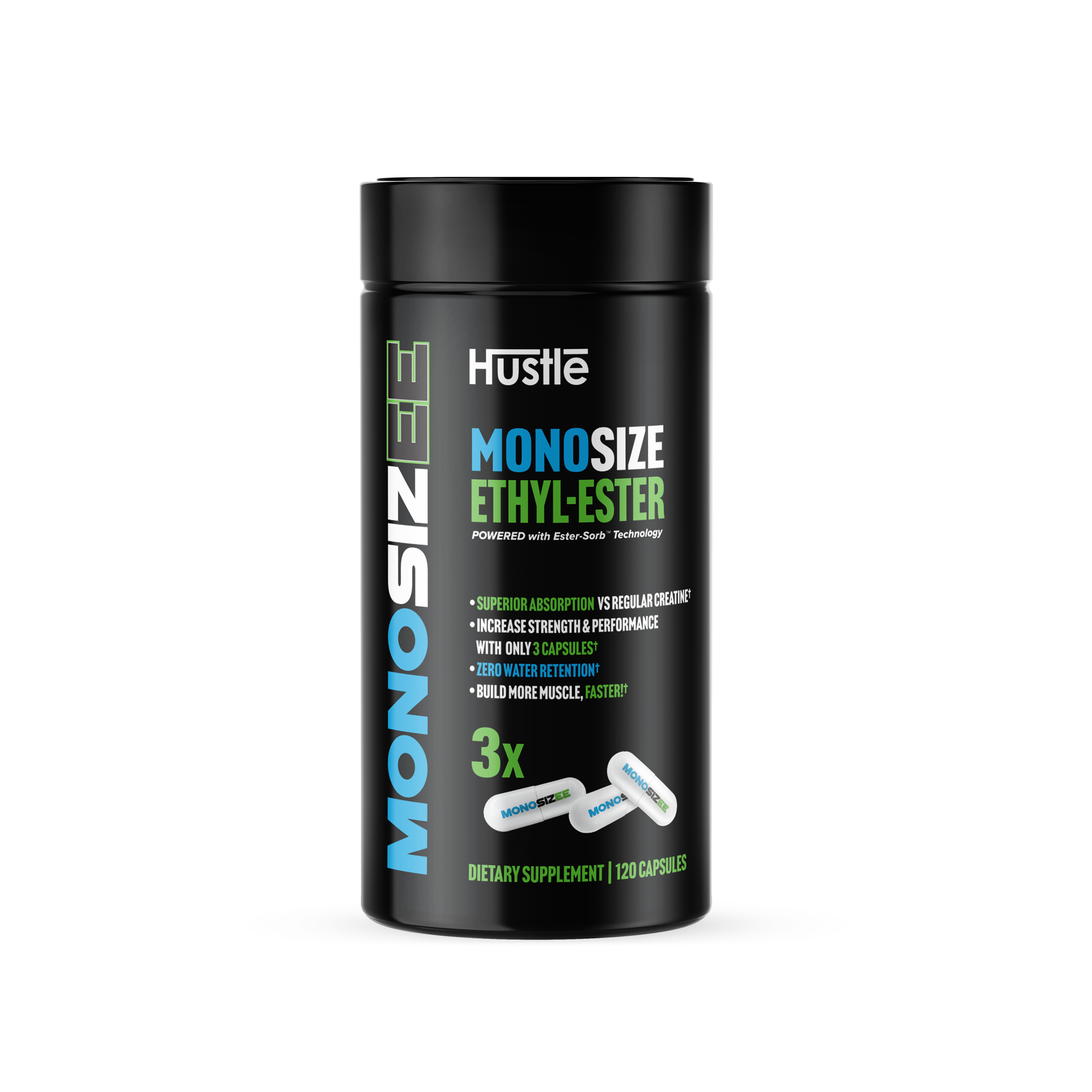 HUSTLE Monosize Ethyl-Ester Creatine Capsules