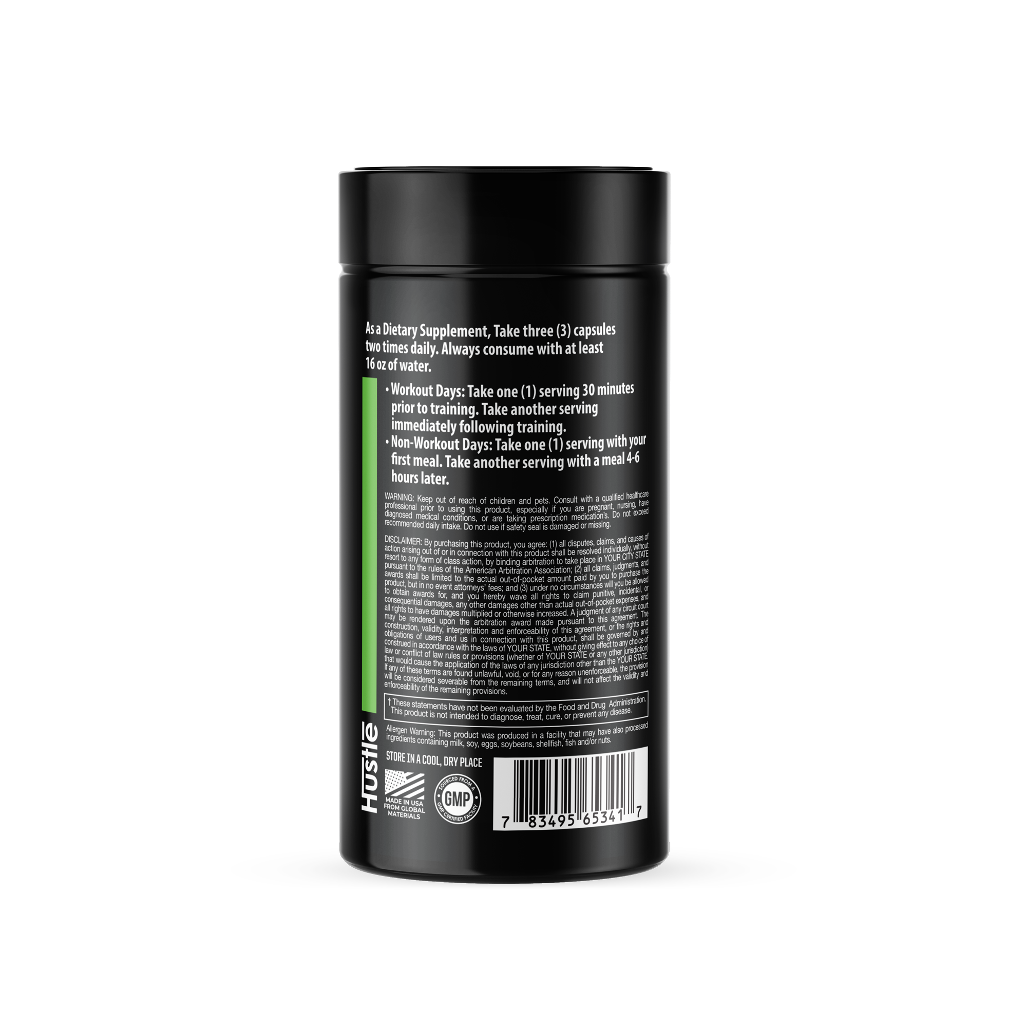 HUSTLE Monosize Ethyl-Ester Creatine Capsules