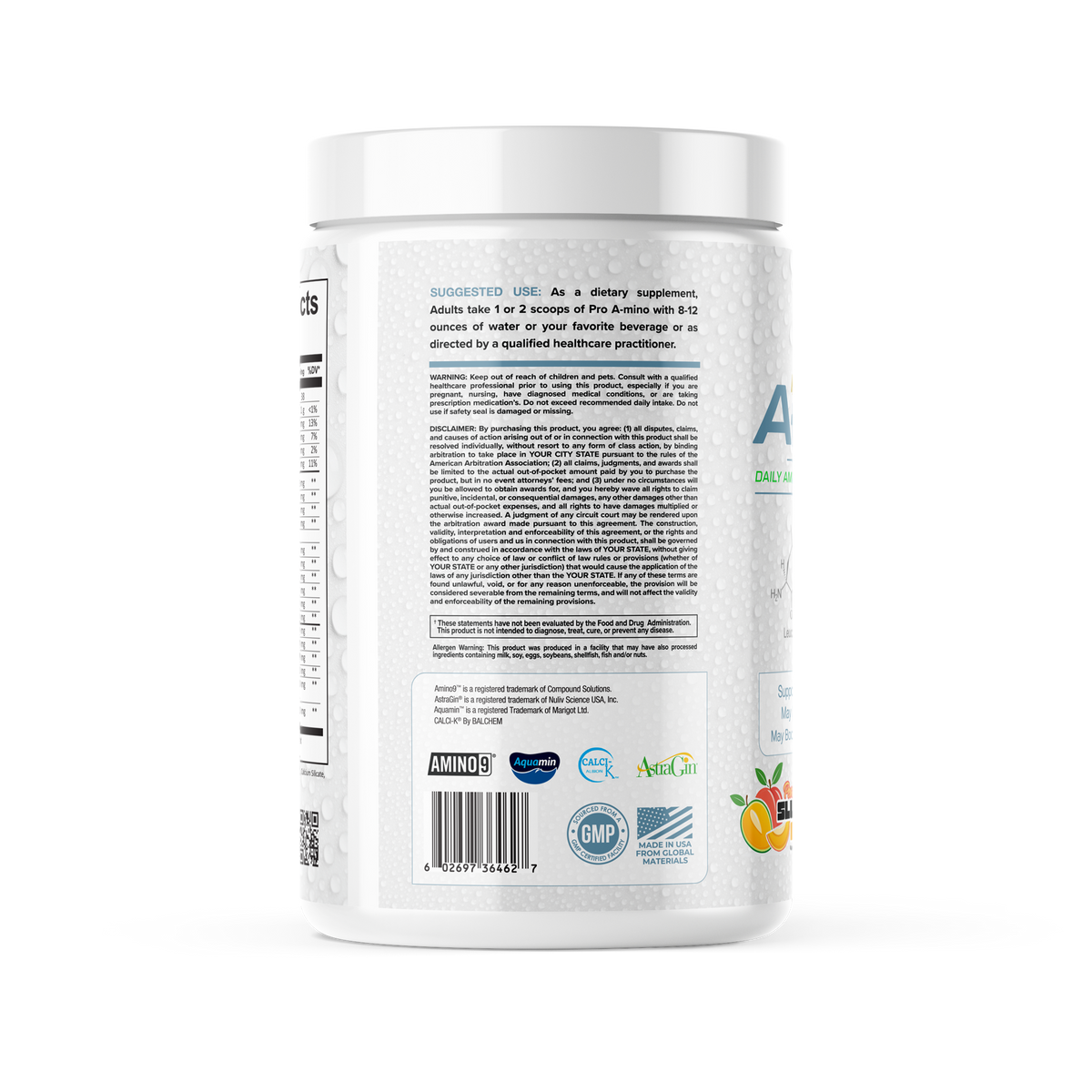 Supplement container with label on a white background