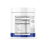 Supplement container with label showing 'Supplement Facts' on a white background