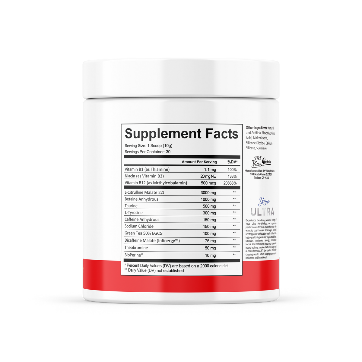 Supplement container with a label displaying 'Supplement Facts' on a white background